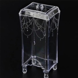 ( )Crystal cotton pad organizing case makeup container crystal container makeup pad case / ( )크리스탈화장솜정리케이스 화장용기 크리스탈용기 화장솜케이스