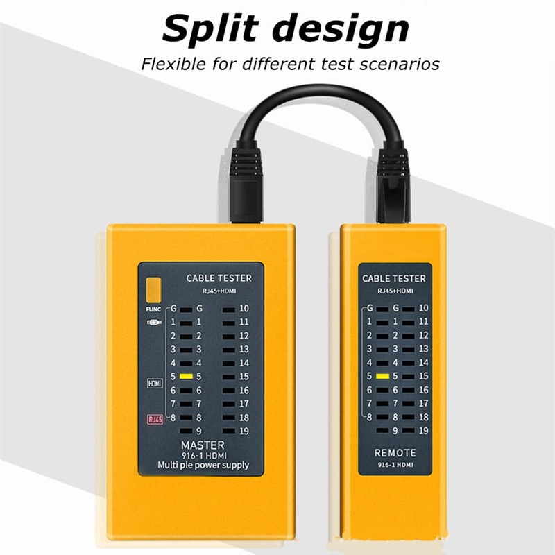 Diyeeni 2-in-1 HDMI & RJ45 Cable Tester, Auto Test, Continuity