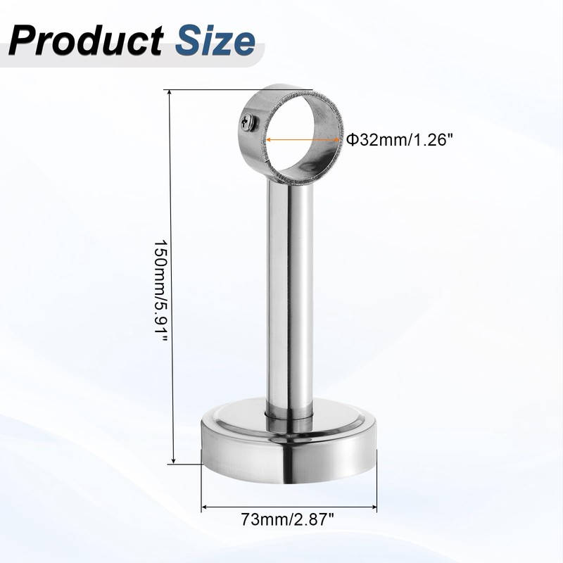 sourcing map 2Set Ceiling Mount Bracket Fit 1.26inch Pipe, Stainless
