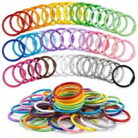 100PCS Colorful Metal Binder Rings, 1.18 Inch (30mm) Book Rings for Loose Leaf, Index Cards & Flashcards, Keyring-Style Office Rings for School, Office & Home Organization, Assorted Colors