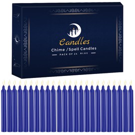 24 Pack Blue Spell Chime Candles – Premium Mini Unscented Taper Candles for Rituals, Prayer, Meditation, Altar, Spells – 4" Tall – Ideal for Witches & Spiritual Practices