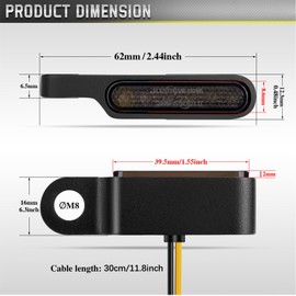 SUCANY Lauflicht Motorrad LED Blinker,12V E24 M8 IP67 6 LED Geprüft Binker Universal,E-MARK,Geeignet für Motorräder, Roller, All-Terrain-Fahrzeuge (ATVs),Offroad-Fahrzeuge Usw (2 Stück)