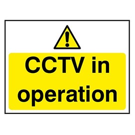 Pack of 2 Warning CCTV in Operation Surveillance Signs Stickers Safety Business Camera 150mm by 100mm