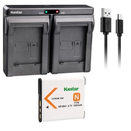 Kastar NP-BN1 BC-CSN Battery or Dual Charger for Sony Cyber-shot DSC-W610 W620 W630 TX1 - 1 Charger + 1 Battery
