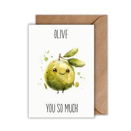 WBdesignz Birthday Card with Envelope - Olive Greetings Card for Birthday Olive You So Much Happy Birthday (A6)