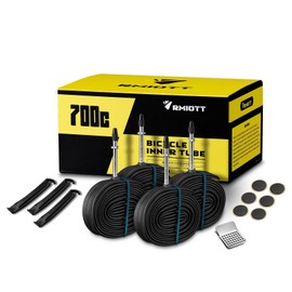 Rmiott 4 Pack 700c Road Bike Tubes, Gravel Bike Inner Tube 700 x 23c 24c 25c, Bike Tire Tube Presta Valve 60mm