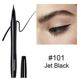 AQUAPURITY PHOERA® WATERPROOF LIQUID EYELINER PEN BROWN BLACK AND 4 MORE COLOURS SMUDGE PROOF EYE LINER LONG LASTING MAKEUP COSMETICS UK (101 jet black)