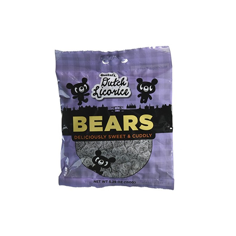 Gustaf's Sugar Licorice Bears 5.2 Oz Retail Bag