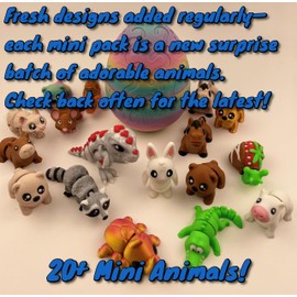 10 Pack Mystery Mini Animal Pack – 3D Printed Articulating Collectible Animal Mini's