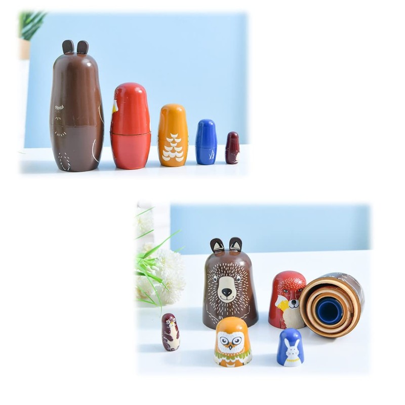 ST TS Matryoshka Matryoshka Dolls Handmade Nordic Style Animal Traditional