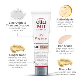 EltaMD UV Physical Broad-Spectrum SPF 40 Rosy Tint 1.7oz NIB 08/2026
