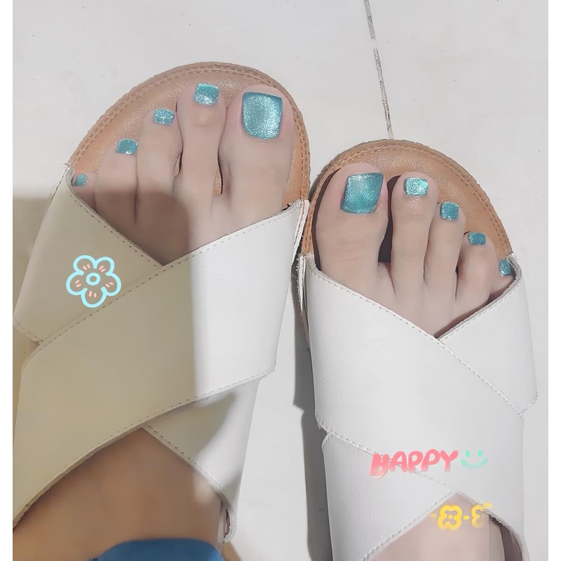 [ALLEVG]ネイルチップ 足用 24枚入 フットネイルチップ フットネイル 足用 マグネットネイルチップ ミントカラー 夏 付け爪