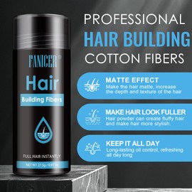 Haarfasern pulver,Streuhaar zur Haarverdichtung,Haarpulver Abdecken von dünnen Haar und Haarausfall,Haarpuder für einen Schütthaar,Haarfaserpulver dichtes Haar für Männer & Frauen,Schwarz