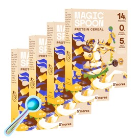 Magic Spoon Cereal - High Protein Cereals - Sugar Free Snacks & Breakfast Food - Grain & Gluten Free Cereal - Healthy Snacks for Kids & Adults - Low Carb & Keto Friendly - 4 Pack, Smores