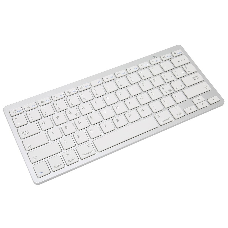 Wireless Keyboard Mini 78 Keys Ultra Thin Portable White Computer