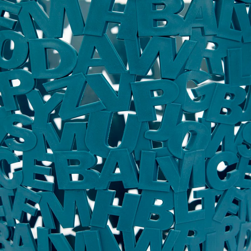 balvi Waste Paper Bin Letters Colour Blue Original Waste Paper