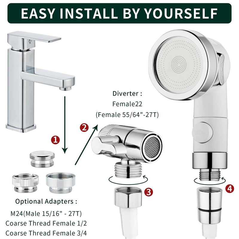 ZCONIEY Sink Faucet Sprayer Attachment, Shower Head Attaches To Tub