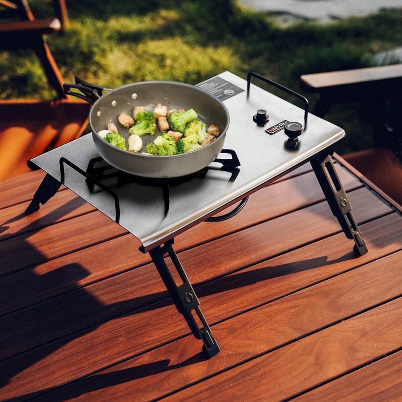ONLYFIRE OUTDOOR LIVING Portable IGT Camping Stove with Foldable Legs,