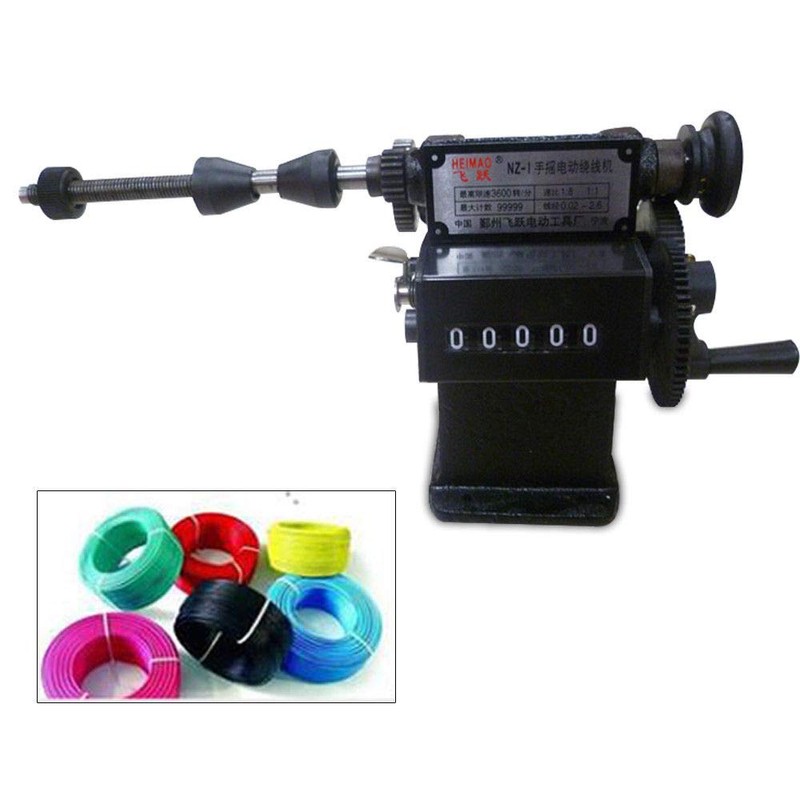 WUPYI Manual Dual-Purpose Coil Winding Machine with Counter 0-99999,US Stock