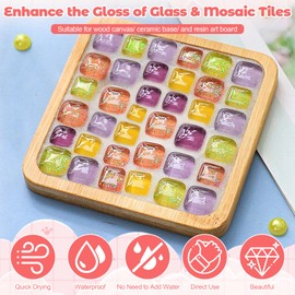 Mosaic Crystal Grout – Translucent Mosaic Grout Filler for Tiles Crafts, No Need to add Water, Essential for Handmade Art Glass Decor, & DIY Craft Projects (7.05oz)