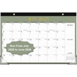 Desk Calendar 2025-2026, 18 Months from July 2025 to December 2026, Medium Size 17" x 12" Wall Calendar with NOTES & To Do List, Monthly Calendar for Home, School, Office