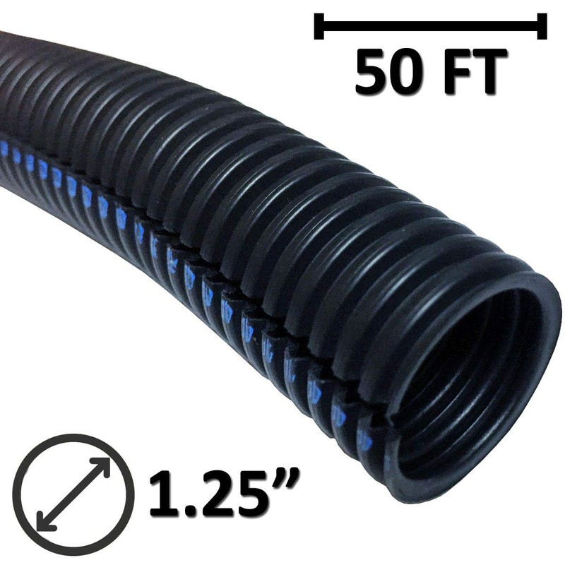 Electriduct 1.25" Flame Retardant Polypropylene Split Wire Loom Tubing Corrugated