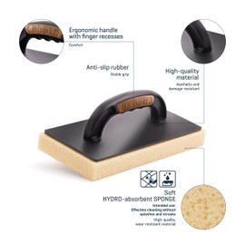 NEYNOR® Hydro Sponge Board Tile Washing Board - Cleaning Board - Tile Sponge - Hydro Sponge Coating - Absorbent - Made in EU - 280 x 140 mm