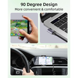 YANBORONSN 100W 90 Degree USB C to USB C Fast Coiled Charging Cable with LED Digital Display Support Wattage for Tablet PC,Phones