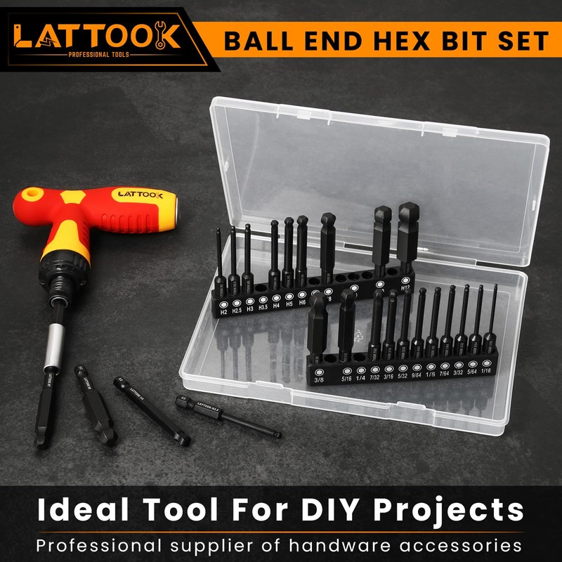Ball End Hex Head Allen Wrench Drill Bit Set with