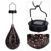 Hanging Solar Light Bronze Iron Metal Hollow Pattern Outdoor Lawn