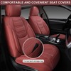 TIEHESYT Leather Seat Covers Front Pair with Lumbar Support, Breathable