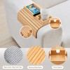 GEHE Bamboo Couch Cup Holder, Anti-Spill Sofa Arm Tray, Natural