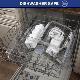 BOUTIK-ER | Snackle Box Container, Divided Serving Tray with Lid & Handle - Microwave & Dishwasher safe - 8 Compartment Snack Organizer with 4 Regular & 4 Filter Cups for Travel, Picnic, Candy & Fruit