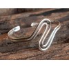 Fly Style Sterling Silver Bangle - Wave Bangle - Silver