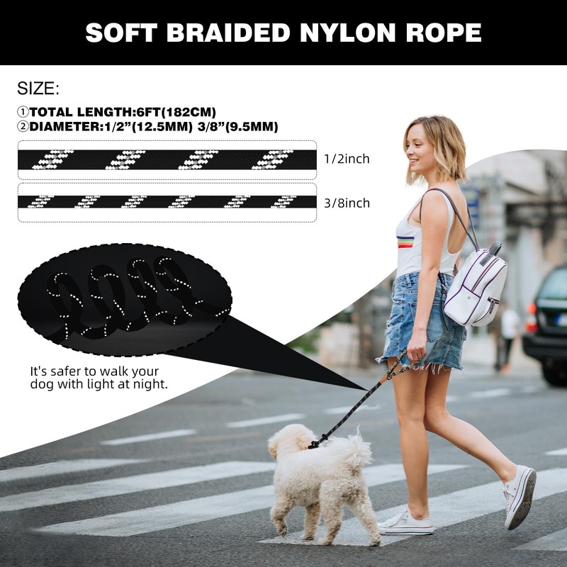 lynxking Slip Lead Dog Leash Reflective, Heavy Duty Comfortable Strong