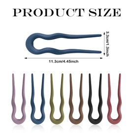 Pack of 6 French Hair Pins, Wavy French Acrylic Pins for Women, U-Shaped Hair Pins for Hairstyles, French Twisted Hair Pin (6 Colours)