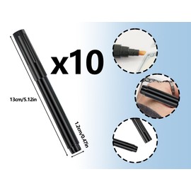 ZoeTekway Pack of 10 Banknote Checker Pens, Banknote Test Pen Detector, Counterfeit Money Checker Pen, Banknote Pen Tester, Tester for US Dollars, Euros, Pounds, Yen etc. (Black, 13 cm)
