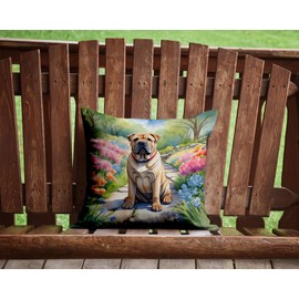 Caroline's Treasures Spring Path Throw Pillow, 14Hx14W, Shar Pei 6713