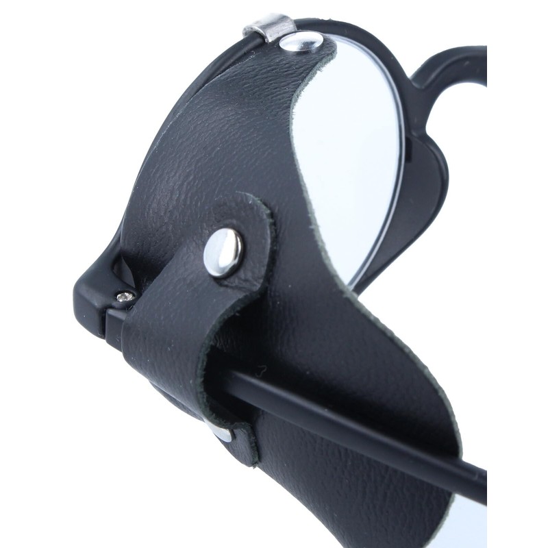 Black Leather Side Protectors for Large Glasses