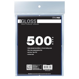 Ultra PRO - 500ct Blue PRO-Gloss Standard Card Sleeve Deck Protector, Protect & Store Collectible Cards, Sports Cards, MTG, D&D Cards, Size Fits Standard Size Cards, High Clarity, Glossy