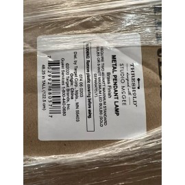 Threshold Studio McGee - Metal Two Arm Shaded Chandelier Ceiling Light Brass