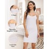 Sopesil Women's Full Slips Soft Nightdresses V Neck Petticoats Ladies