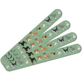 Plenty of Dogs Pattern Double-Sided Nail File Emery Board Set 4 Pack