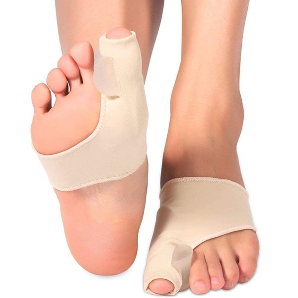 1 Pair of Valgus Correction Toe Separators, Hallux Valgus Bandage Foot Pain Relief Gel Pad 2 Toes Separators Spacers for Hallux Valgus Bunion Pain Relief (L)