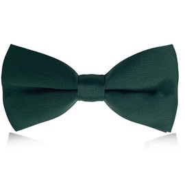 NECOTIA Men's Bow Tie, Stylish, Single Bowtie, Black, Plain, Wedding, Graduation, Chorus, green (dark green)