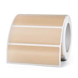 FINDAT Khaki Thermal Labels 1 × 3 Inch Vinyl Rectangular Waterproof Direct Printer Sticker Self-Adhesive Perforated Postage Tag for Logo DIY Barcodes UPC Office Address 500 PCS