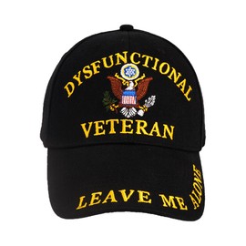Dysfunctional Veterans Cap | Military Baseball Hat, Adjustable, Durable, Comfortable Fit, Embroidered Vet Hat for Everyday Wear Black