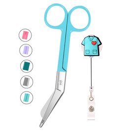 YUME TCAE Stainless Steel Grooming Scissors with Roman Tip + Retractable Keychain | Duck Tip Scissors | Perfect Gifts for Nurses | TCAE Accessories (Green)