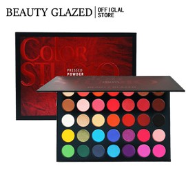BEAUTY GLAZED 35 Colors Pressed Powder Eyeshadow Pallet Eye Makeup Palette Highlight Matte Eyeshadows Make Up Eye Shadows Cosmetics Gift Kit