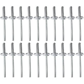 AERZETIX - C48157 - Set of 20 Blind Rivets Diameter 4 x 16 mm with Large Head 12 mm - DIN 7337 C - Pop Rivets - Rivets - Rivets with Break Resistant Bar - Made of Aluminium Steel